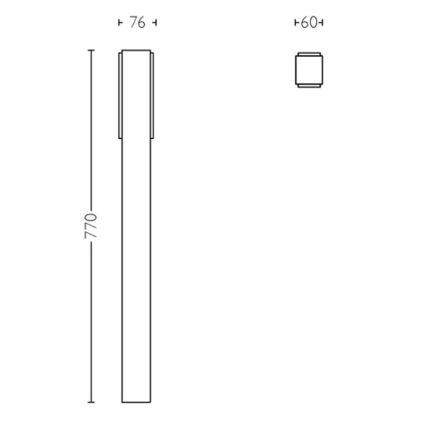 Philips - LED Outdoor lamp STRATOSPHERE LED/3,8W/230V 77 cm 2700K IP44