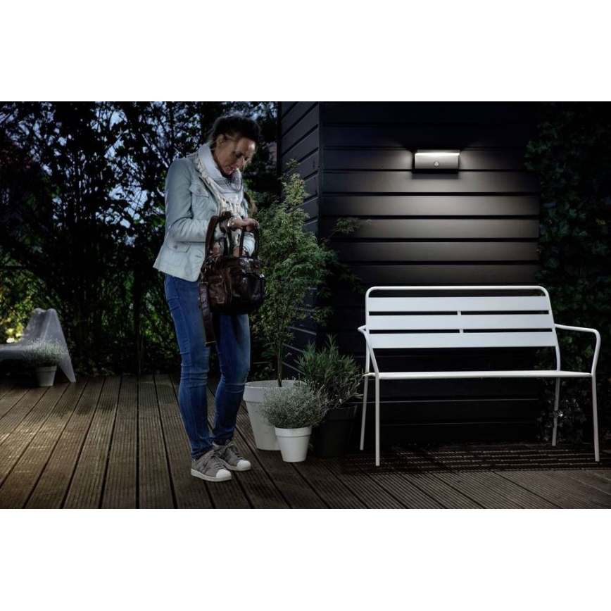 Philips - LED Outdoor wall light with a sensor BUSTAN LED/3,8W/230V 2700K IP44