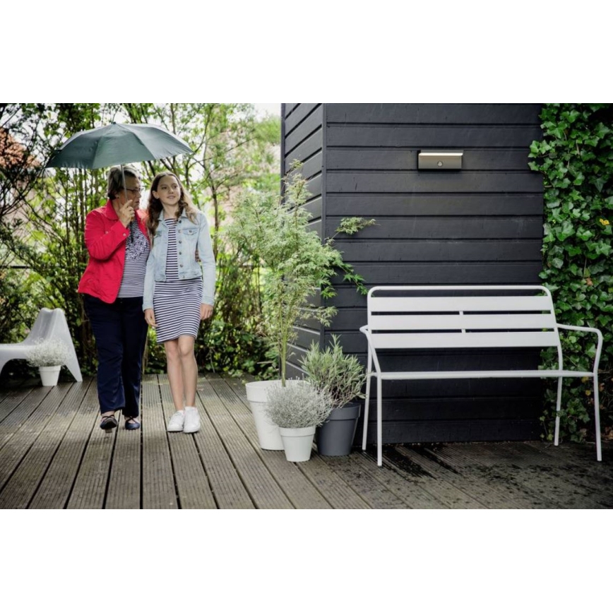 Philips - LED Outdoor wall light with a sensor BUSTAN LED/3,8W/230V 2700K IP44