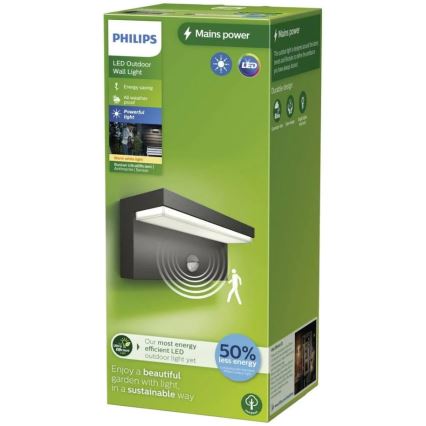 Philips - LED Outdoor wall light with a sensor BUSTAN LED/3,8W/230V 2700K IP44