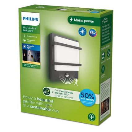 Philips - LED Outdoor wall light with a sensor PETRONIA LED/3,8W/230V IP44