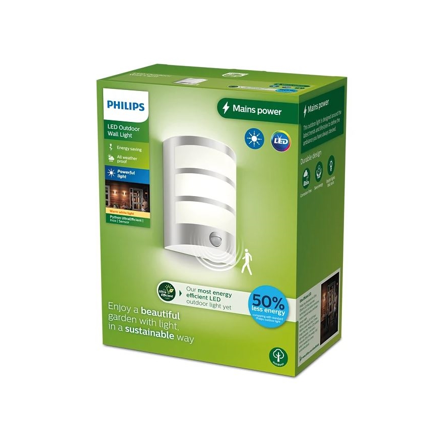 Philips - LED Outdoor wall light with a sensor PYTHON LED/3,8W/230V IP44
