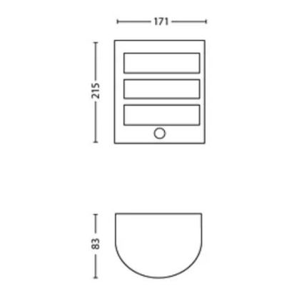 Philips - LED Outdoor wall light with a sensor PYTHON LED/3,8W/230V IP44