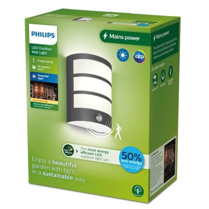 Philips - LED Outdoor wall light with a sensor PYTHON LED/3,8W/230V IP44