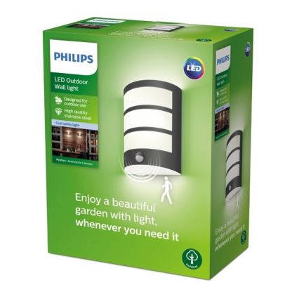Philips - LED Outdoor wall light with a sensor LED/6W/230V 4000K IP44