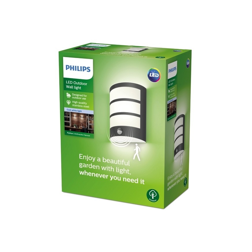 Philips - LED Outdoor wall light with a sensor LED/6W/230V 4000K IP44