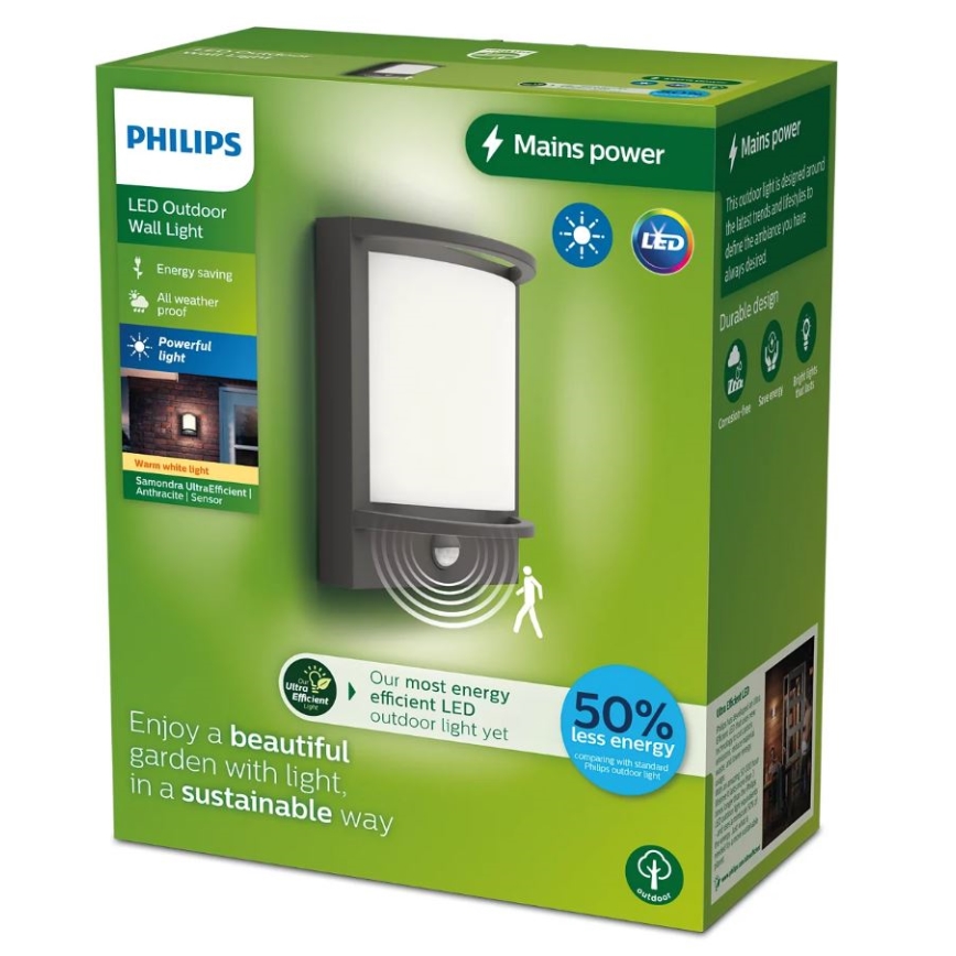 Philips - LED Outdoor wall light with a sensor SAMONDRA LED/3,8W/230V IP44