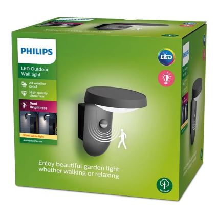 Philips - LED Outdoor wall light with a sensor LED/9W/230V 2700K IP44