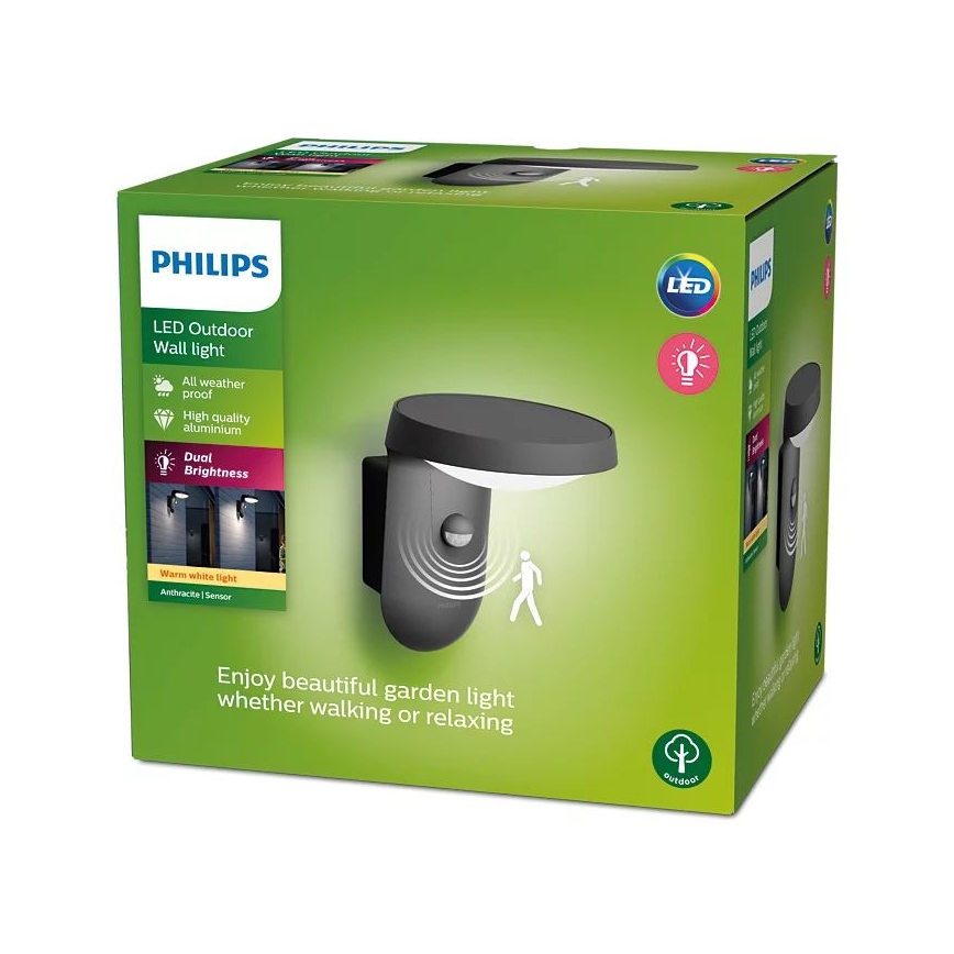 Philips - LED Outdoor wall light with a sensor LED/9W/230V 2700K IP44