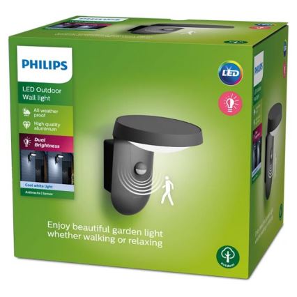 Philips - LED Outdoor wall light with a sensor LED/9W/230V 4000K IP44