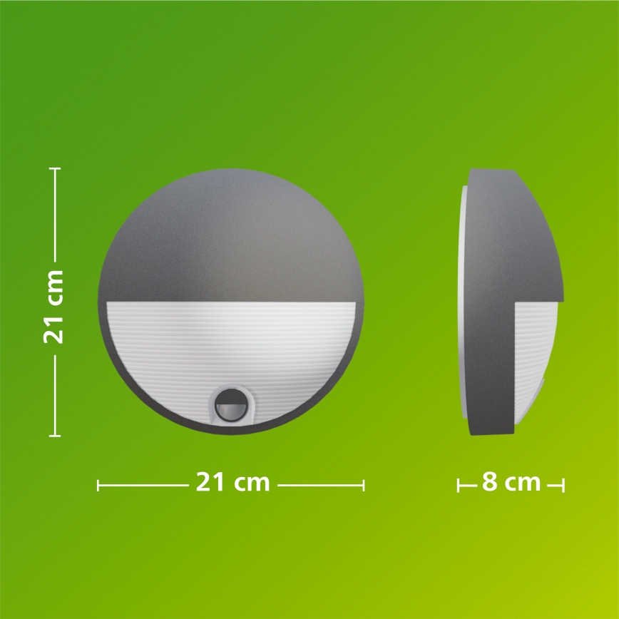 Philips - CAPRICORN LED Outdoor Wall Light with Integrated Sensor, 4.3W, 230V, IP44