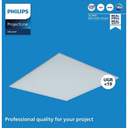 Philips - LED Panel recessed PROJECTLINE LED/36W/230V 62x62 cm