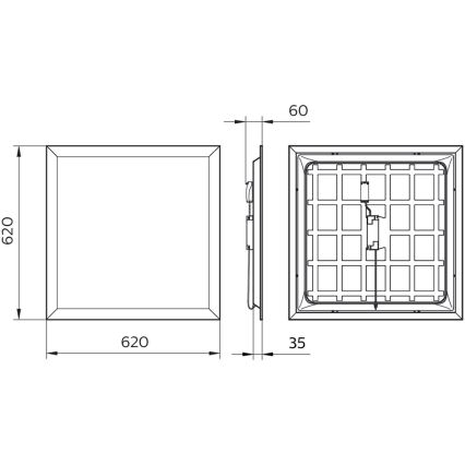 Philips - LED Panel recessed PROJECTLINE LED/36W/230V 62x62 cm