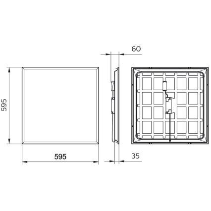 Philips - LED Recessed light PROJECTLINE LED/36W/230V 59,5x59,5 cm