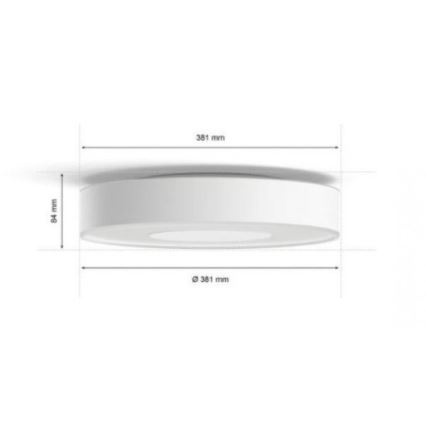 Philips - LED RGB Dimmable bathroom light Hue XAMENTO LED/33,5W/230V IP44 d. 381 mm 2000-6500K