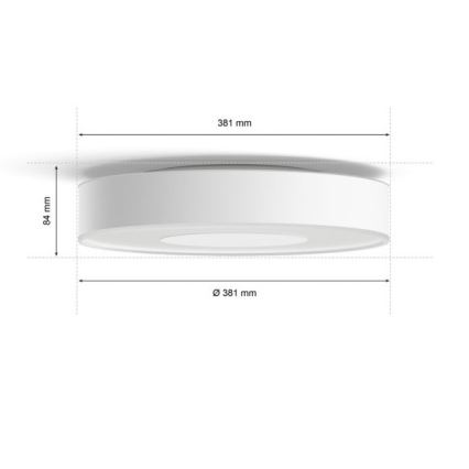 Philips -LED RGB Dimmable ceiling light Hue INFUSE LED/33,5W/230V 2000-6500K d. 381 mm white