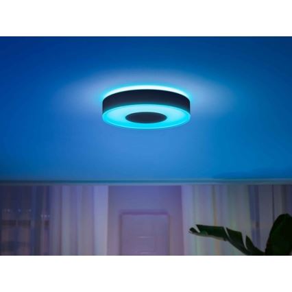 Philips - LED RGB Dimmable ceiling light Hue INFUSE LED/52,5W/230V 2000-6500K d. 425 mm black