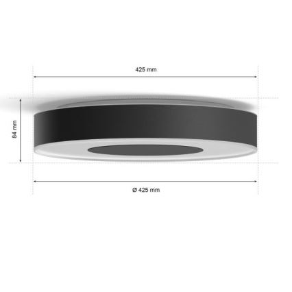 Philips - LED RGB Dimmable ceiling light Hue INFUSE LED/52,5W/230V 2000-6500K d. 425 mm black