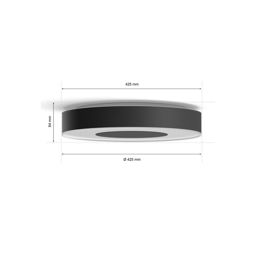 Philips - LED RGB Dimmable ceiling light Hue INFUSE LED/52,5W/230V 2000-6500K d. 425 mm black