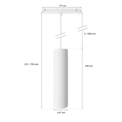 Philips - LED RGB Dimmable chandelier on a string for rail system Hue PERIFO LED RGB/5,2W/24V 2000-6500K
