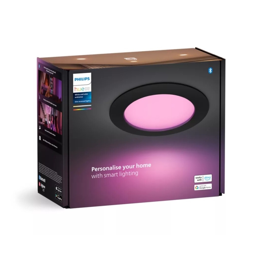 Philips - LED RGBW Dimmable bathroom recessed light Hue SLIM LED/12W/230V IP44 2200-6500K