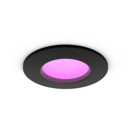 Philips - LED RGBW Dimmable bathroom recessed light Hue SLIM LED/8,3W/230V 2000-6500K IP44 black