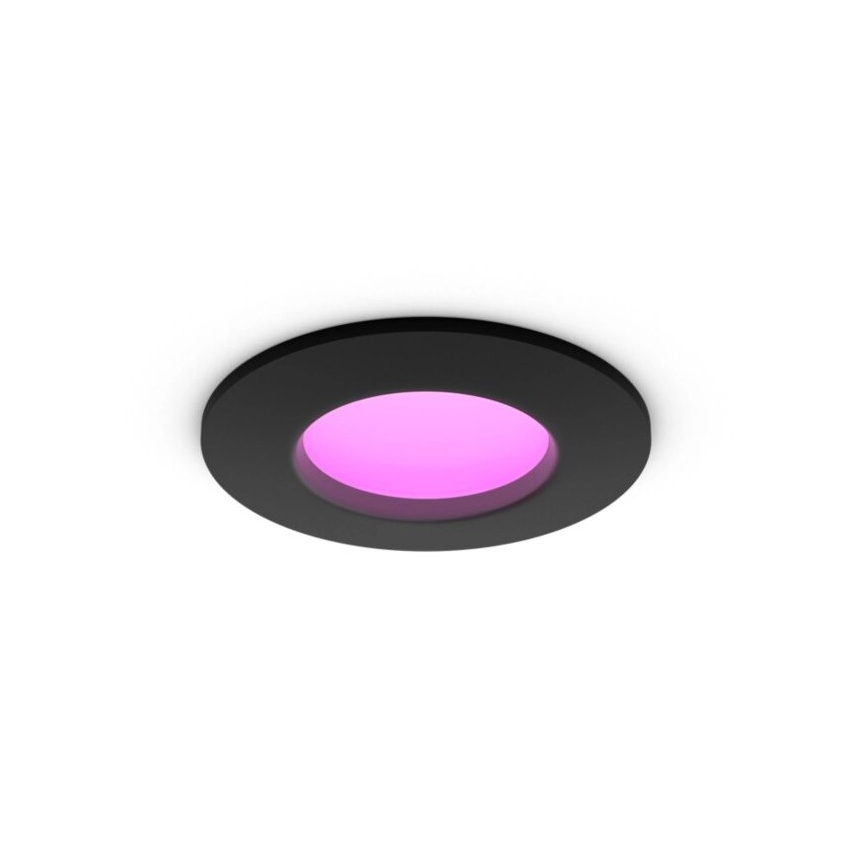 Philips - LED RGBW Dimmable bathroom recessed light Hue SLIM LED/8,3W/230V 2000-6500K IP44 black