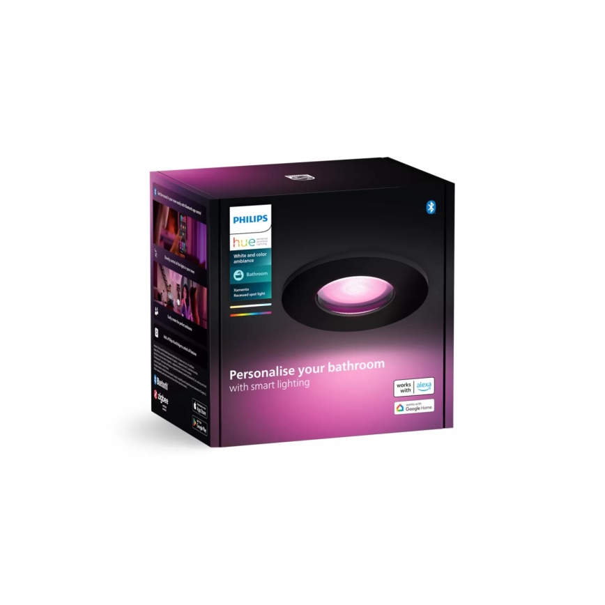 Philips - LED RGBW Dimmable bathroom recessed light Hue XAMENTO 1xGU10/4,2W/230V 2000-6500K IP44