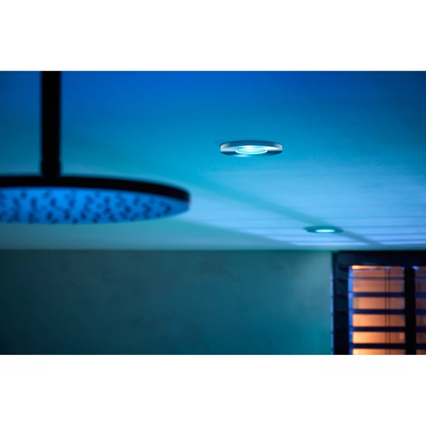 Philips - LED RGBW Dimmable bathroom recessed light Hue XAMENTO 1xGU10/4,2W/230V 2000-6500K IP44