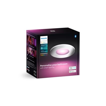 Philips - LED RGBW Dimmable bathroom recessed light Hue XAMENTO 1xGU10/4,2W/230V 2000-6500K IP44