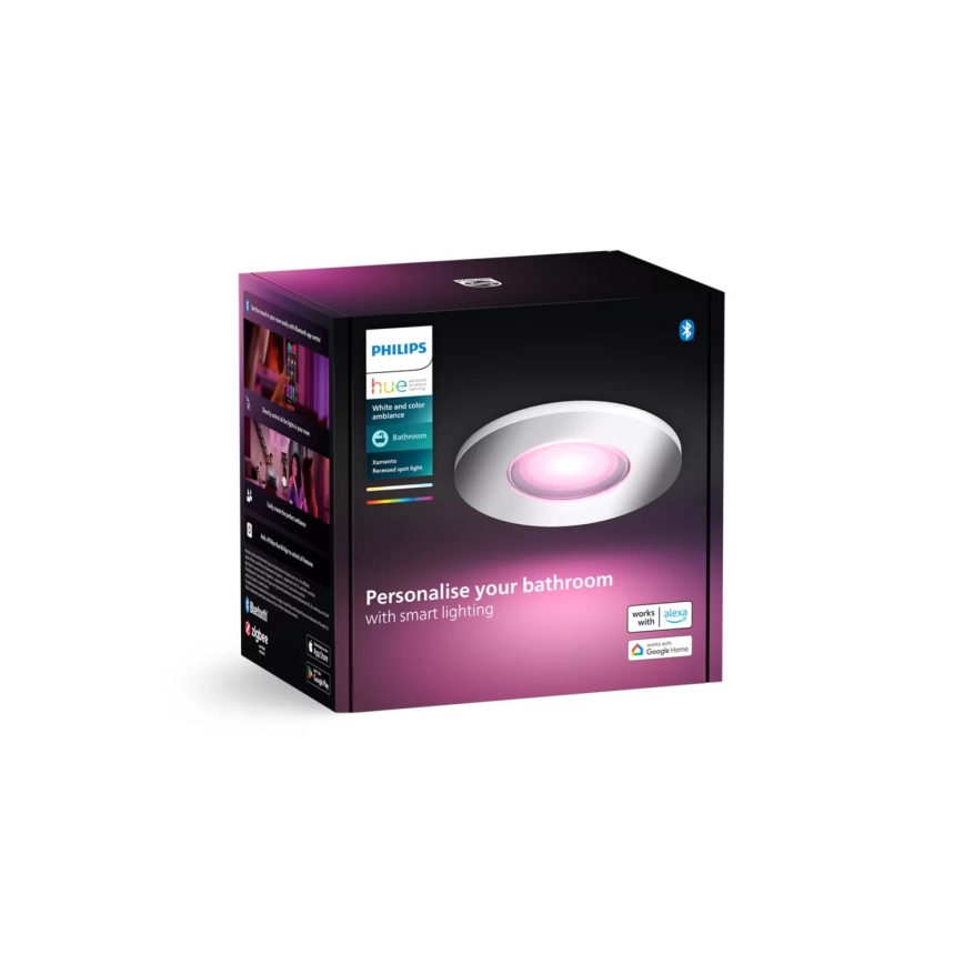 Philips - LED RGBW Dimmable bathroom recessed light Hue XAMENTO 1xGU10/4,2W/230V 2000-6500K IP44