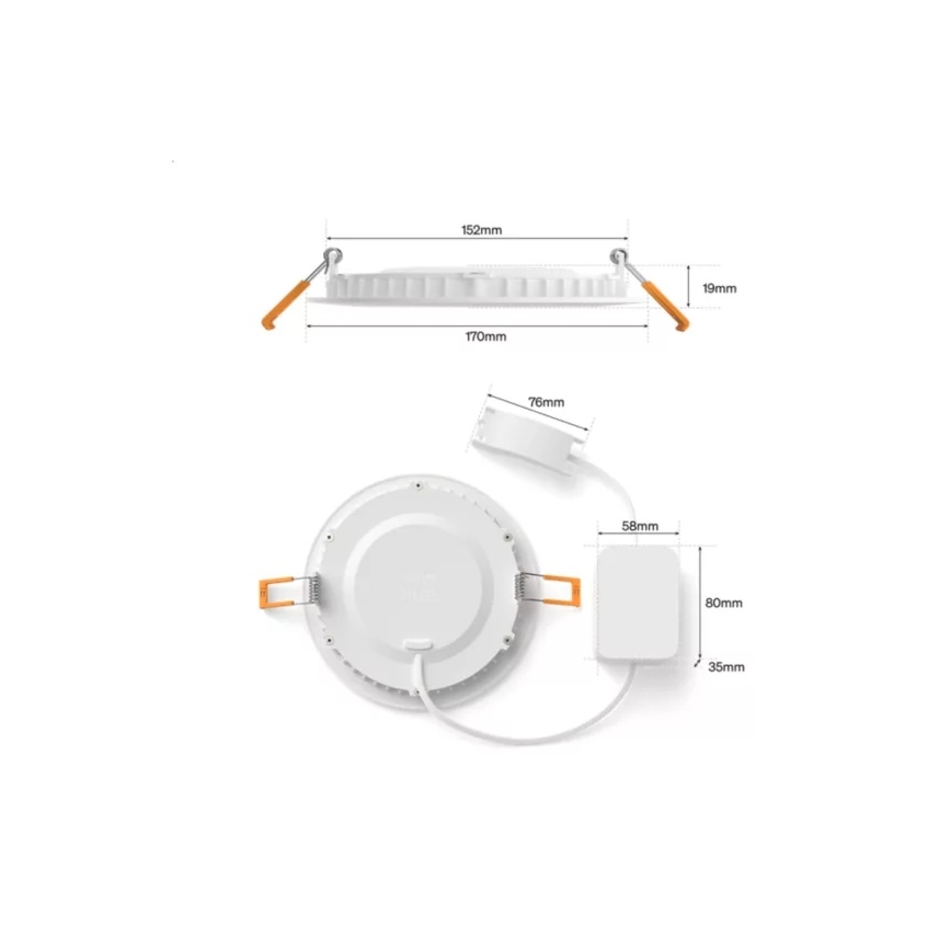 Philips - LED RGBW Dimmable Bathroom Recessed Ceiling Light Hue SLIM LED/12W/230V 1000-20000K White IP44