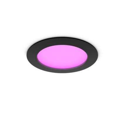 Philips Hue SLIM LED RGBW Dimmable Bathroom Recessed Downlight, 12W/230V, 1000-20000K, Black, IP44