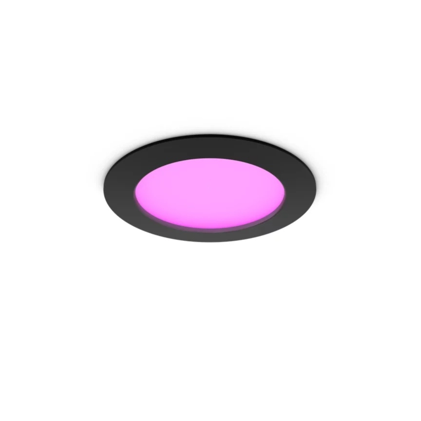 Philips Hue SLIM LED RGBW Dimmable Bathroom Recessed Downlight, 12W/230V, 1000-20000K, Black, IP44