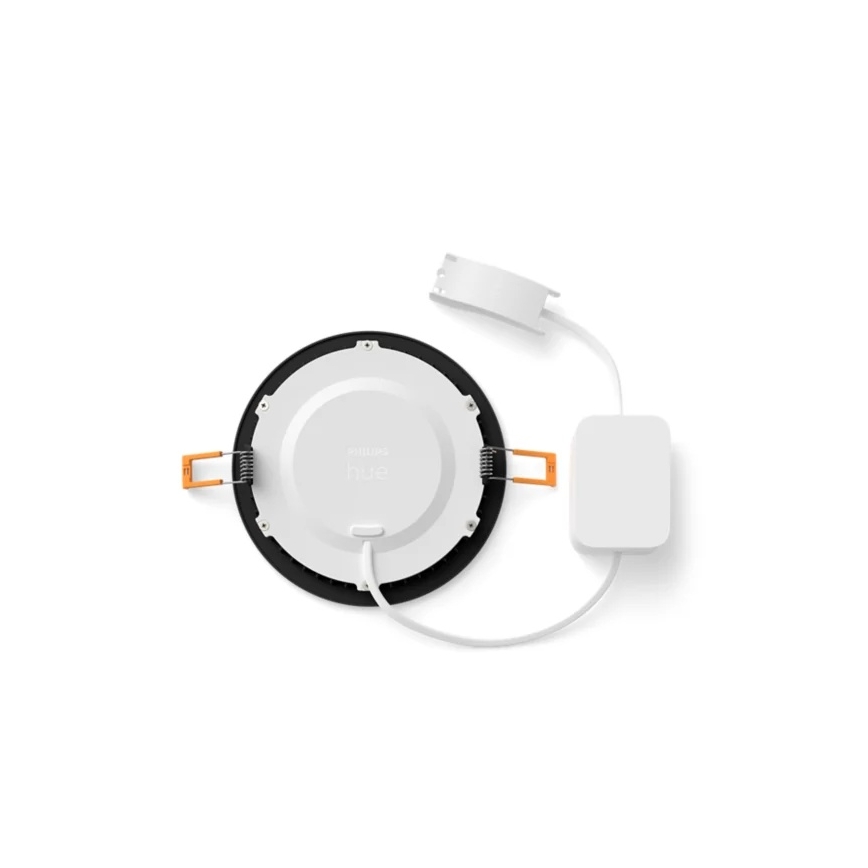 Philips Hue SLIM LED RGBW Dimmable Bathroom Recessed Downlight, 12W/230V, 1000-20000K, Black, IP44