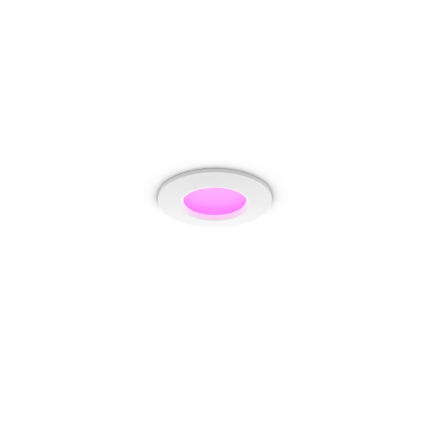 Philips - Hue SLIM RGBW Dimmable Bathroom Recessed Downlight, 8.3W/230V, 1000-20000K, White, IP44