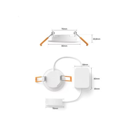 Philips - Hue SLIM RGBW Dimmable Bathroom Recessed Downlight, 8.3W/230V, 1000-20000K, White, IP44
