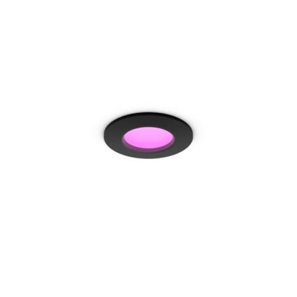 Philips - LED RGBW Dimmable Bathroom Recessed Downlight Hue SLIM LED/8,3W/230V 1000-20000K Black P44