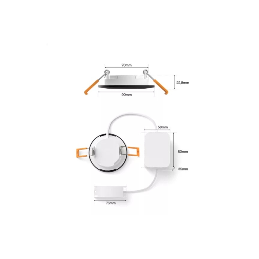 Philips - LED RGBW Dimmable Bathroom Recessed Downlight Hue SLIM LED/8,3W/230V 1000-20000K Black P44