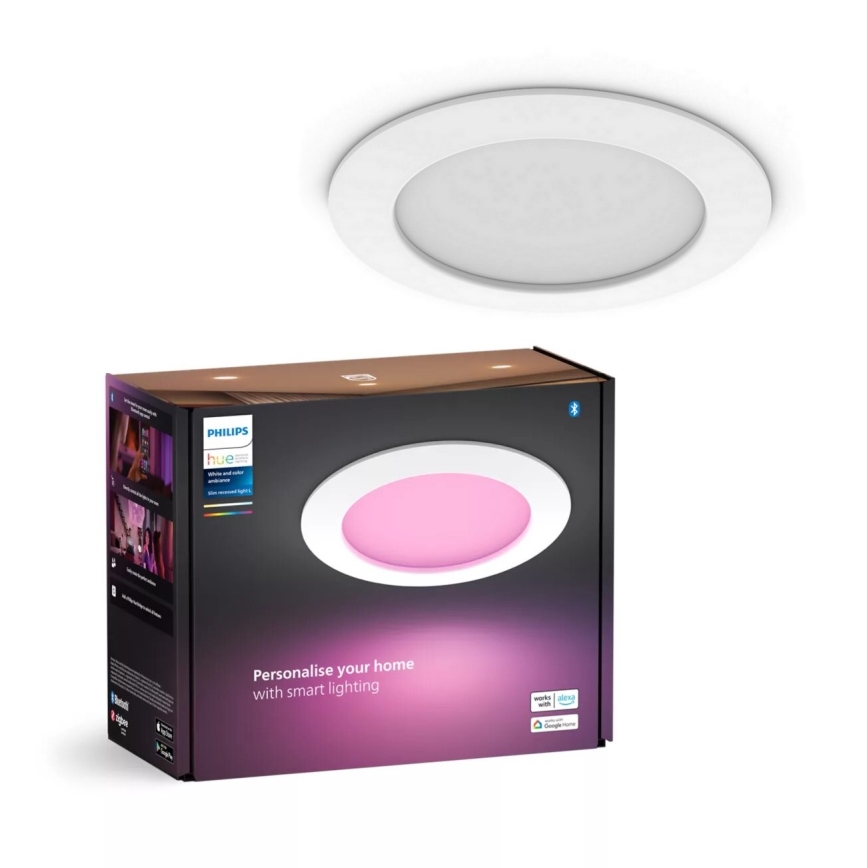 Philips - LED RGBW Dimmable bathroom recessed light Hue SLIM LED/12W/230V IP44 2200-6500K