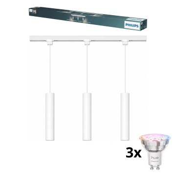 Philips - LED RGBW Dimmable Cable Pendant for EASYLINK HUE Track System, 3× GU10 / 4.7W / 230V, 2200–6500K, 1 m, White