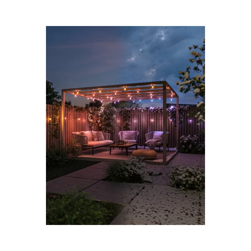 Philips - Hue FESTAVIA RGBW LED Dimmable Outdoor Extension String Lights, 30 LEDs, 21 m, IP65