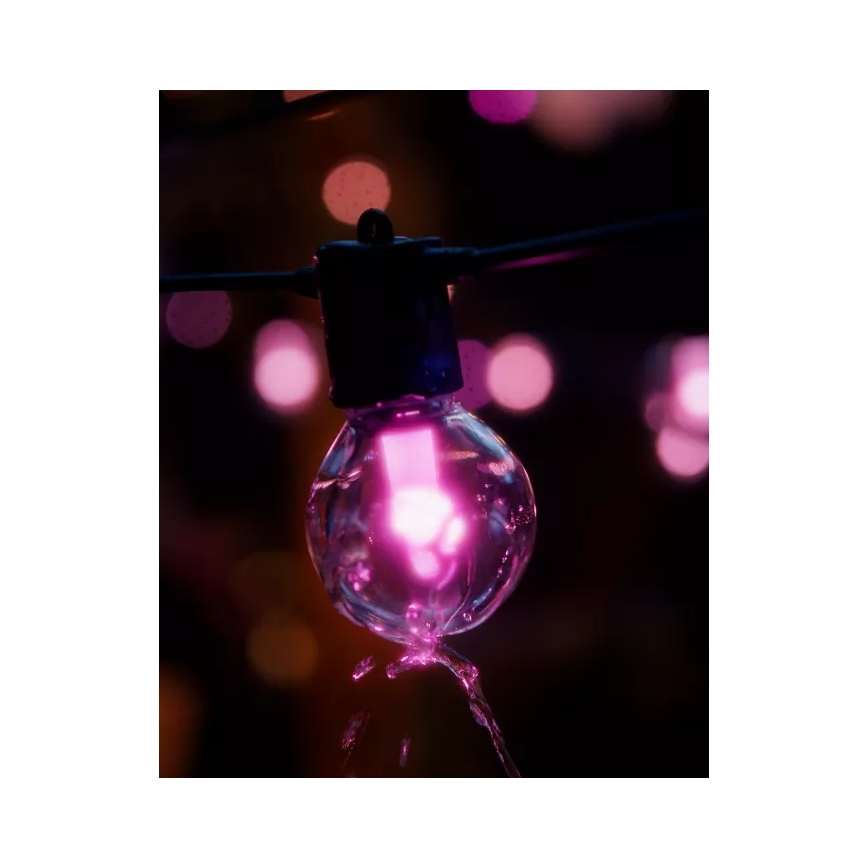 Philips - Hue FESTAVIA RGBW LED Dimmable Outdoor Extension String Lights, 30 LEDs, 21 m, IP65