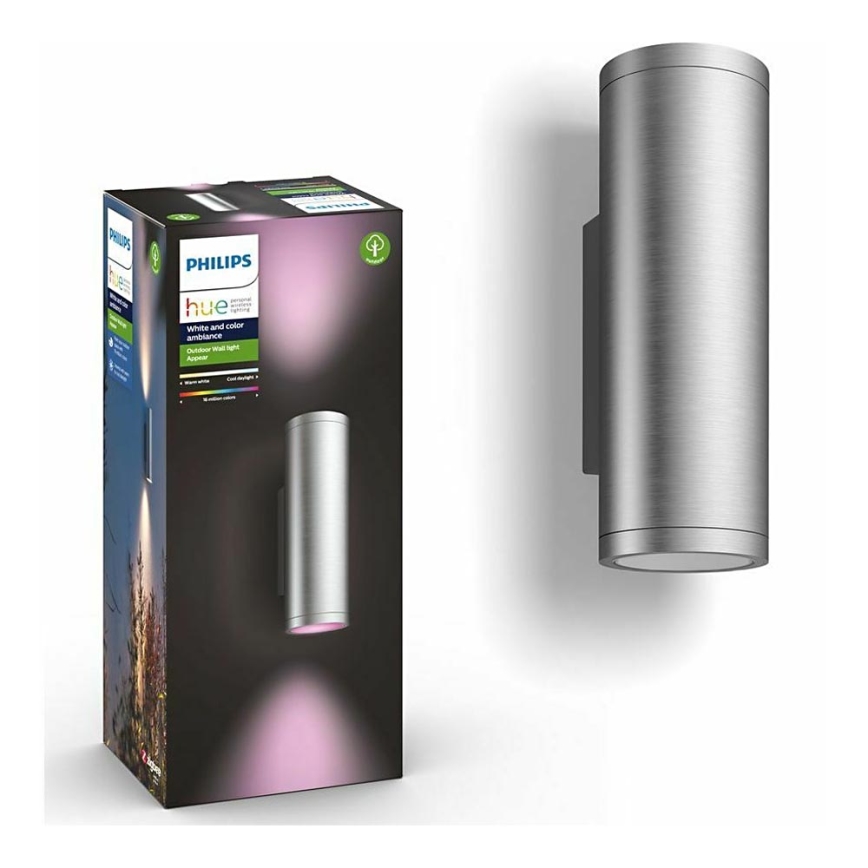 Philips - LED RGBW Dimmable outdoor wall light Hue APPEAR 2xLED/8W/230V IP44