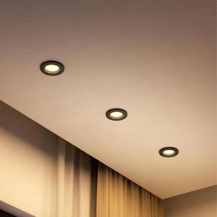 Philips - LED RGBW Dimmable recessed downlight PERIDOT 1xGU10/6W/230V black + remote control