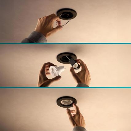 Philips - LED RGBW Dimmable recessed downlight PERIDOT 1xGU10/6W/230V black + remote control