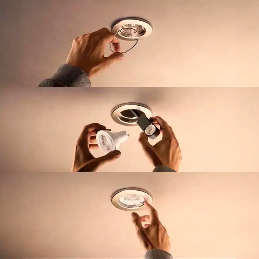 Philips - PERIDOT LED RGBW Dimmable Recessed Downlight 1xGU10/6W/230V Silver + Remote Control