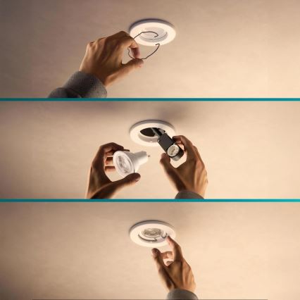 Philips - PERIDOT RGBW Dimmable LED Recessed Downlight 1xGU10/6W/230V White + Remote Control