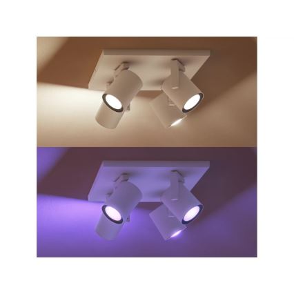 Philips - LED RGBW Dimmable spotlight Hue ARGENTA 4xGU10/4,2W/230V 2000-6500K
