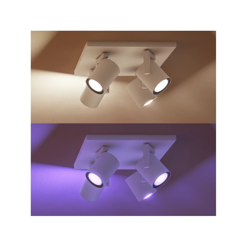 Philips - LED RGBW Dimmable spotlight Hue ARGENTA 4xGU10/4,2W/230V 2000-6500K